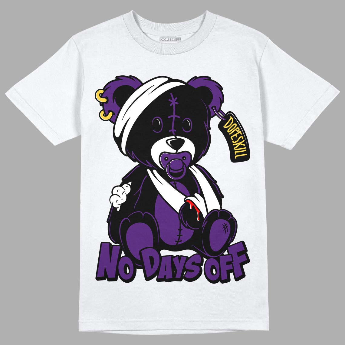 Field Purple 12s DopeSkill T-Shirt Hurt Bear Graphic