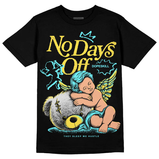 Aqua 5s DopeSkill T-Shirt New No Days Off Graphic