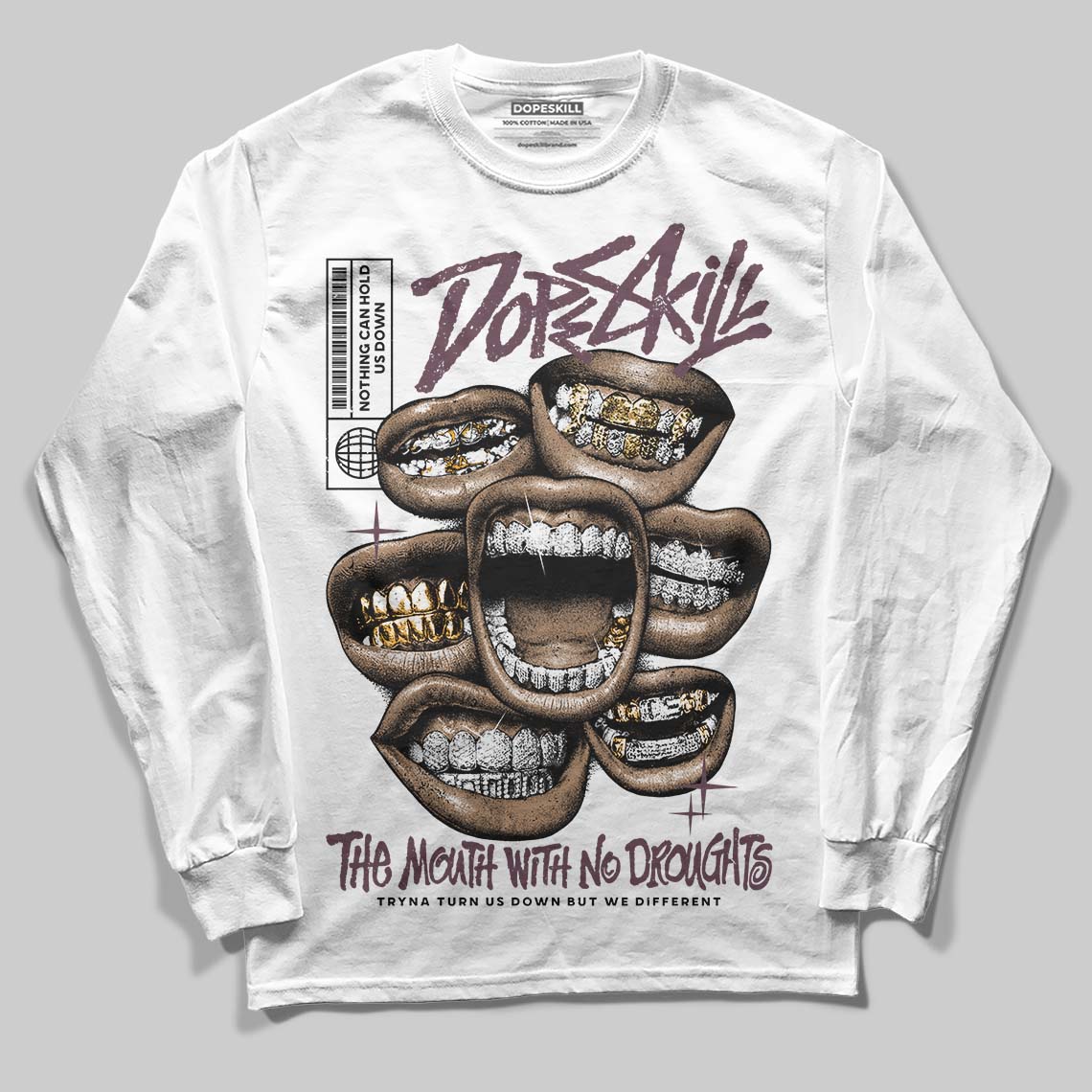A Ma Maniere x "Violet Ore" 5s DopeSkill Long Sleeve T-Shirt The Mouth With No Droughts Graphic
