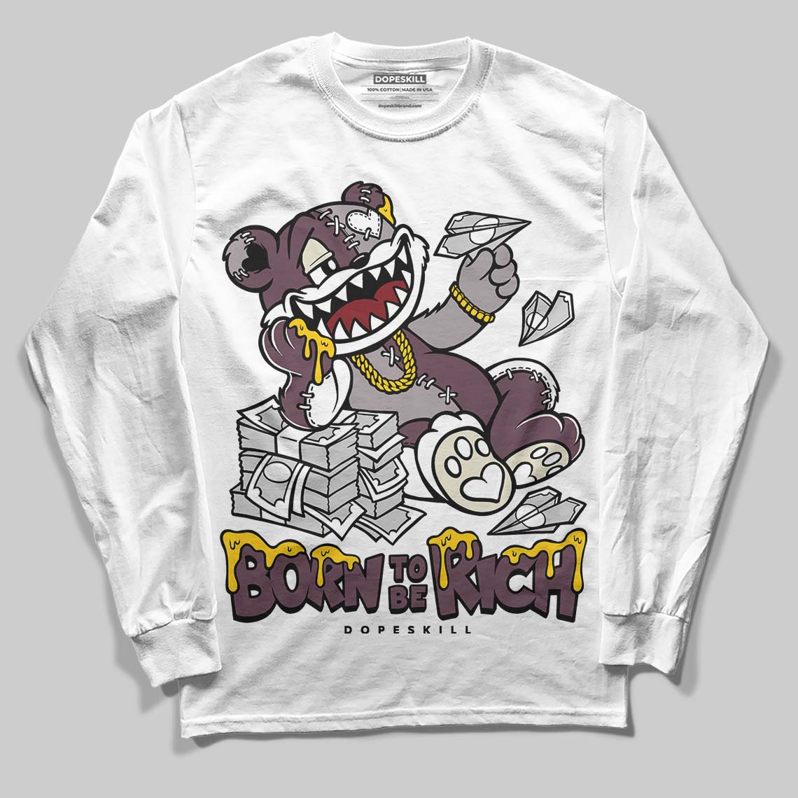 A Ma Maniere x "Violet Ore" 5s DopeSkill Long Sleeve T-Shirt Born To Be Rich Graphic