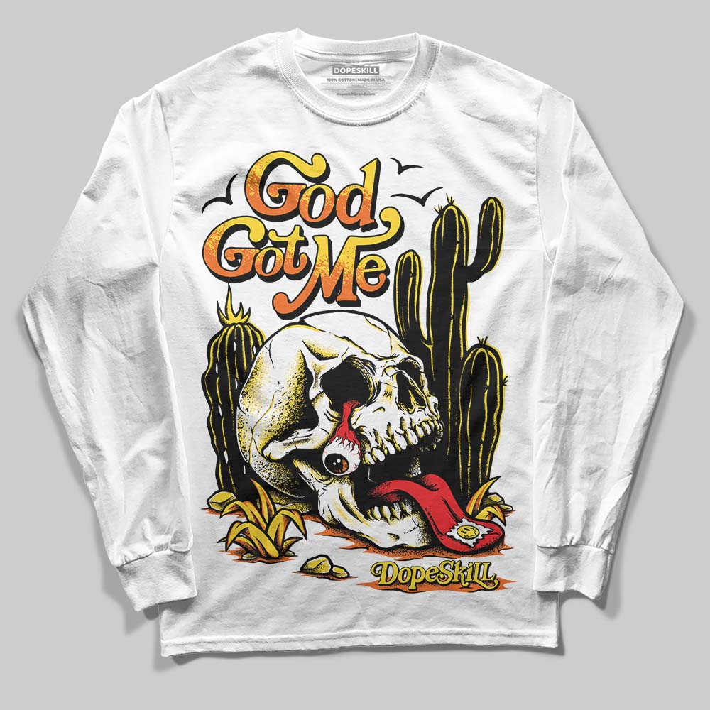 Black Tour Yellow AJ 4 Thunder DopeSkill Long Sleeve T-Shirt God Got Me Graphic