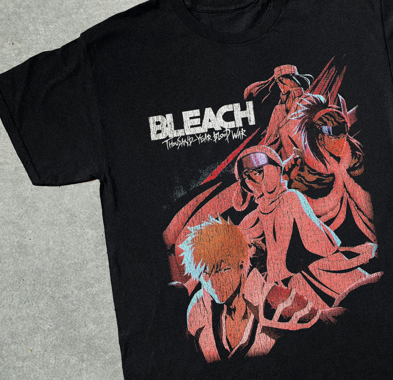 BLEACH THOUSAND YEAR BLOOD WAR VINTAGE BLACK T-SHIRT