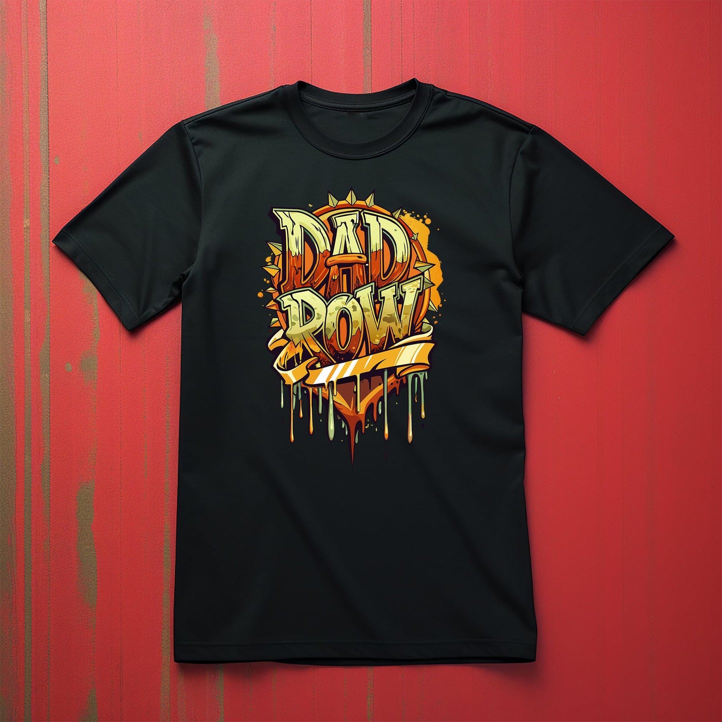 Dad Row Heart Graffiti Tee Funny
