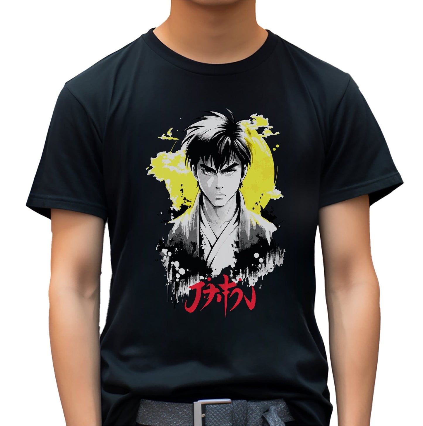 Yellow Sun Anime Man T-shirt