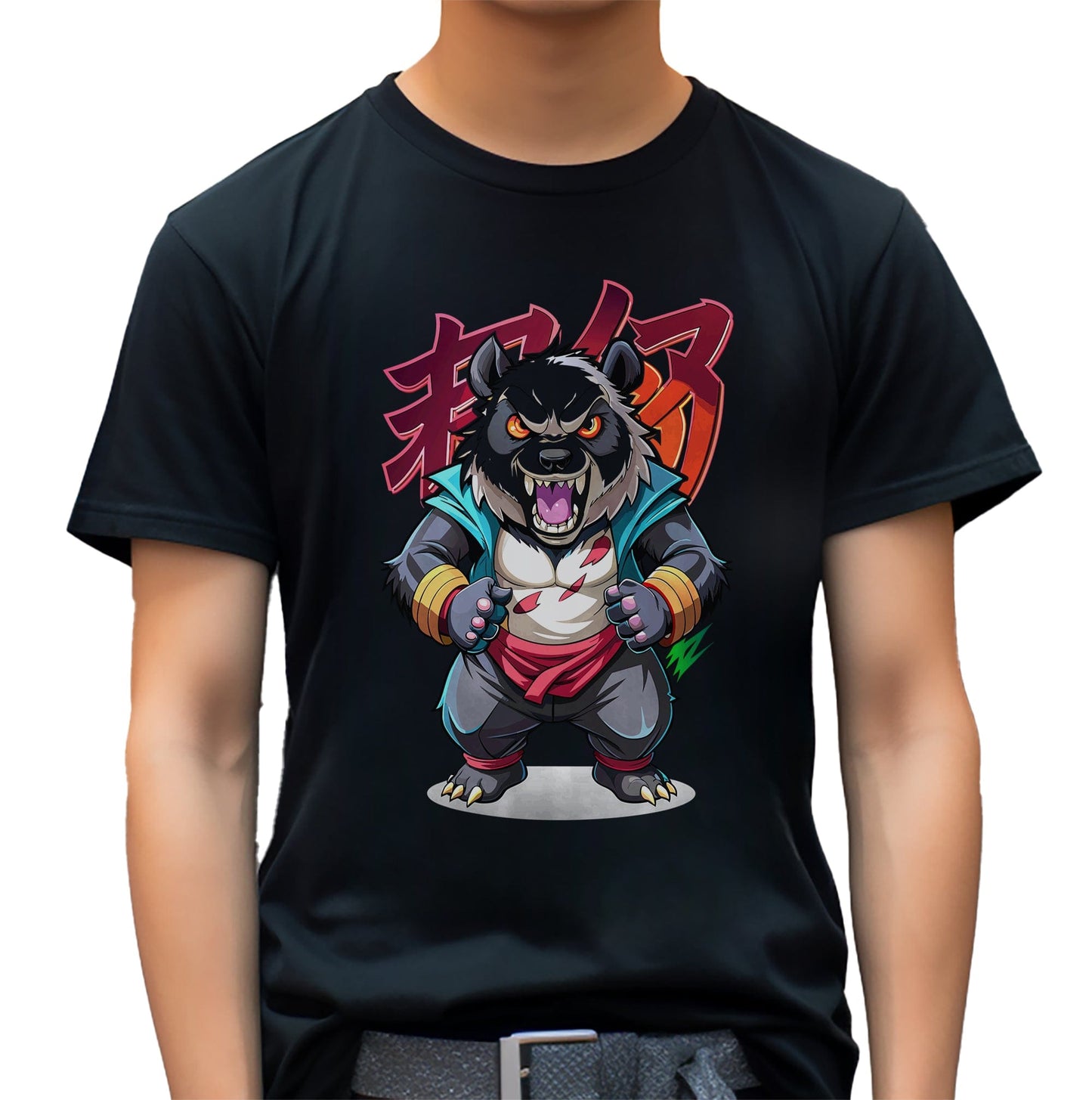 Fighting Panda Anime T-Shirt