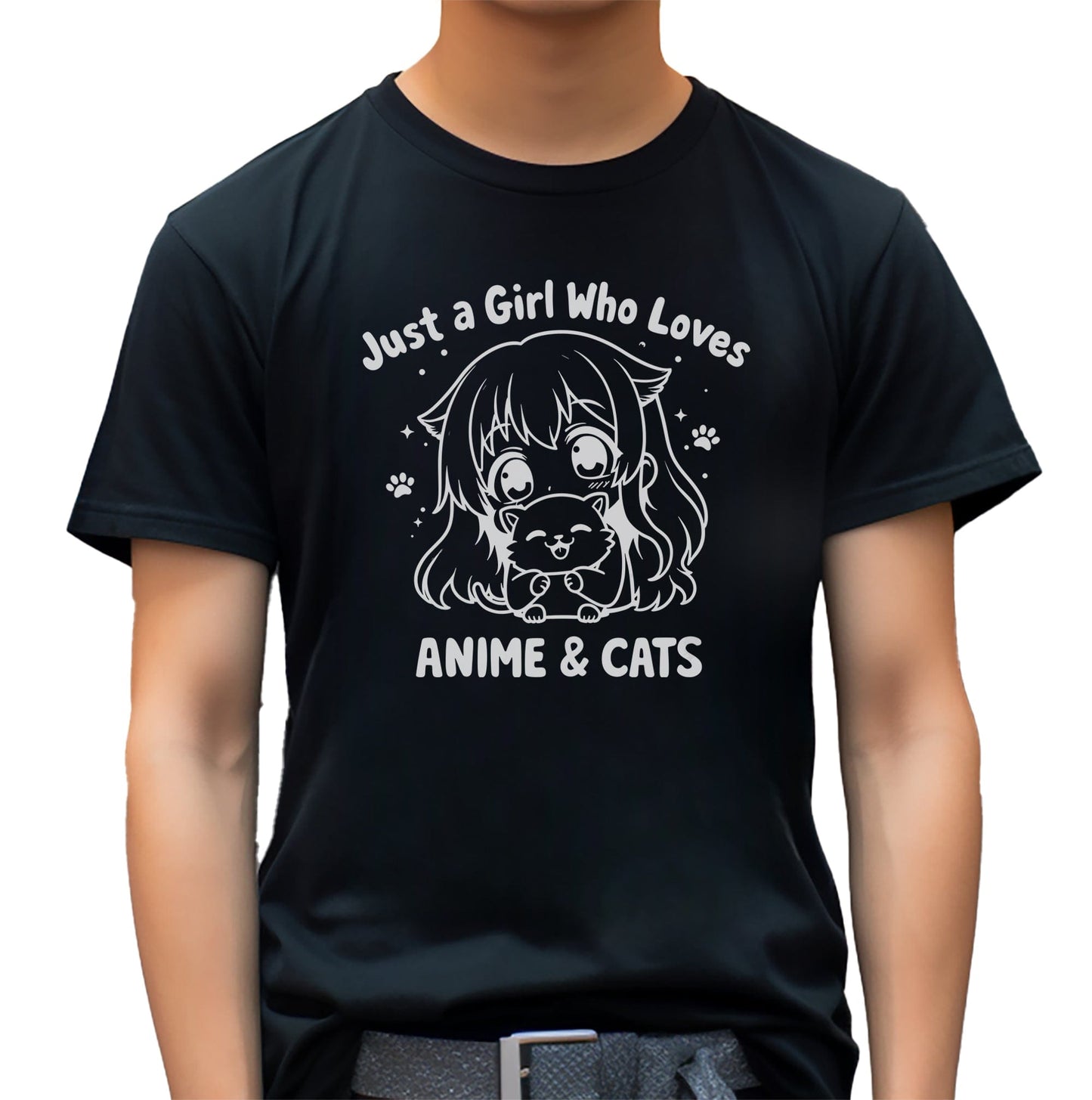 Girl Anime Cats T-Shirt -