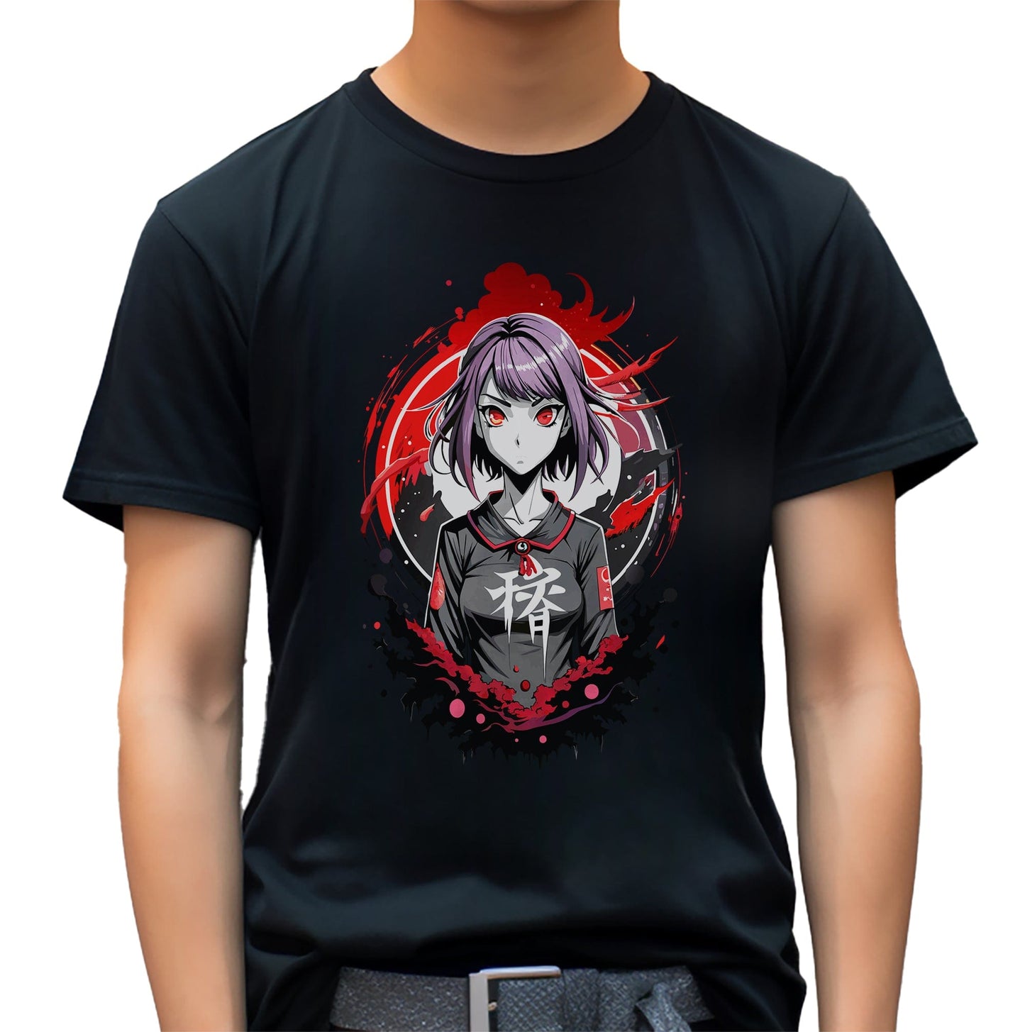 Purple Hair Anime Girl T-shirt