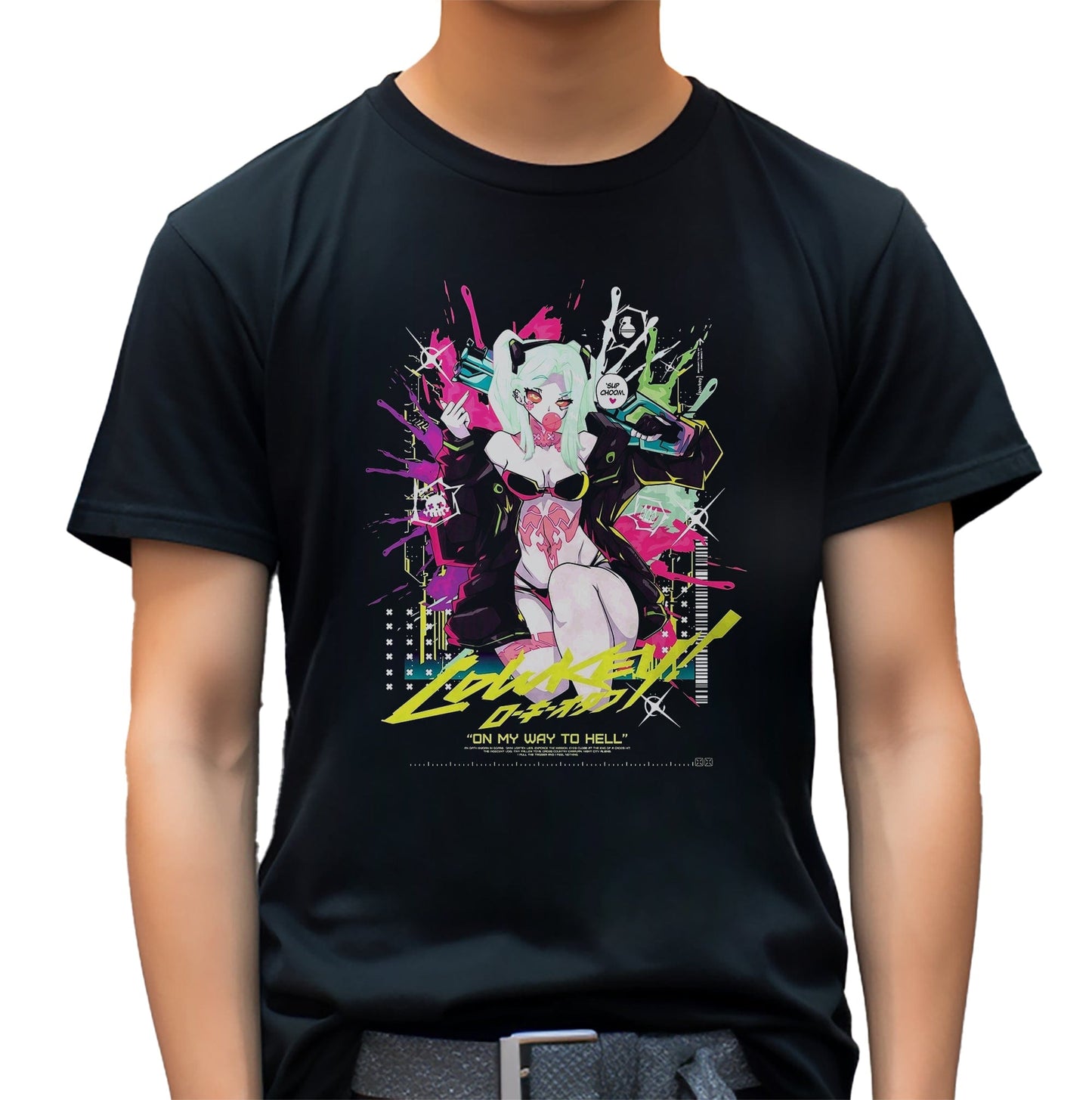 Cyberpunk Anime Girl Art T-shirt
