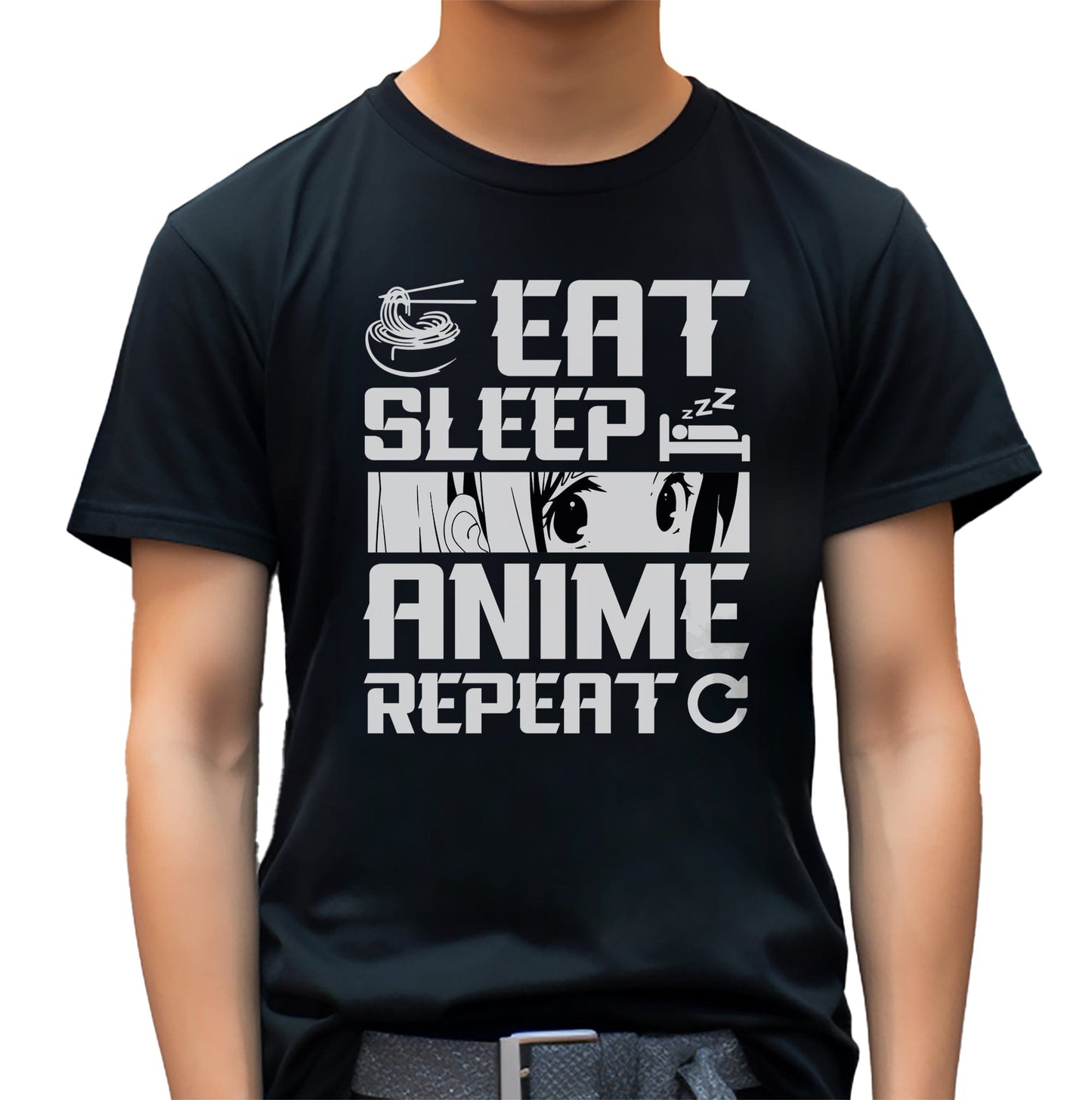 Eat Sleep Anime Repeat 3 T-shirt -