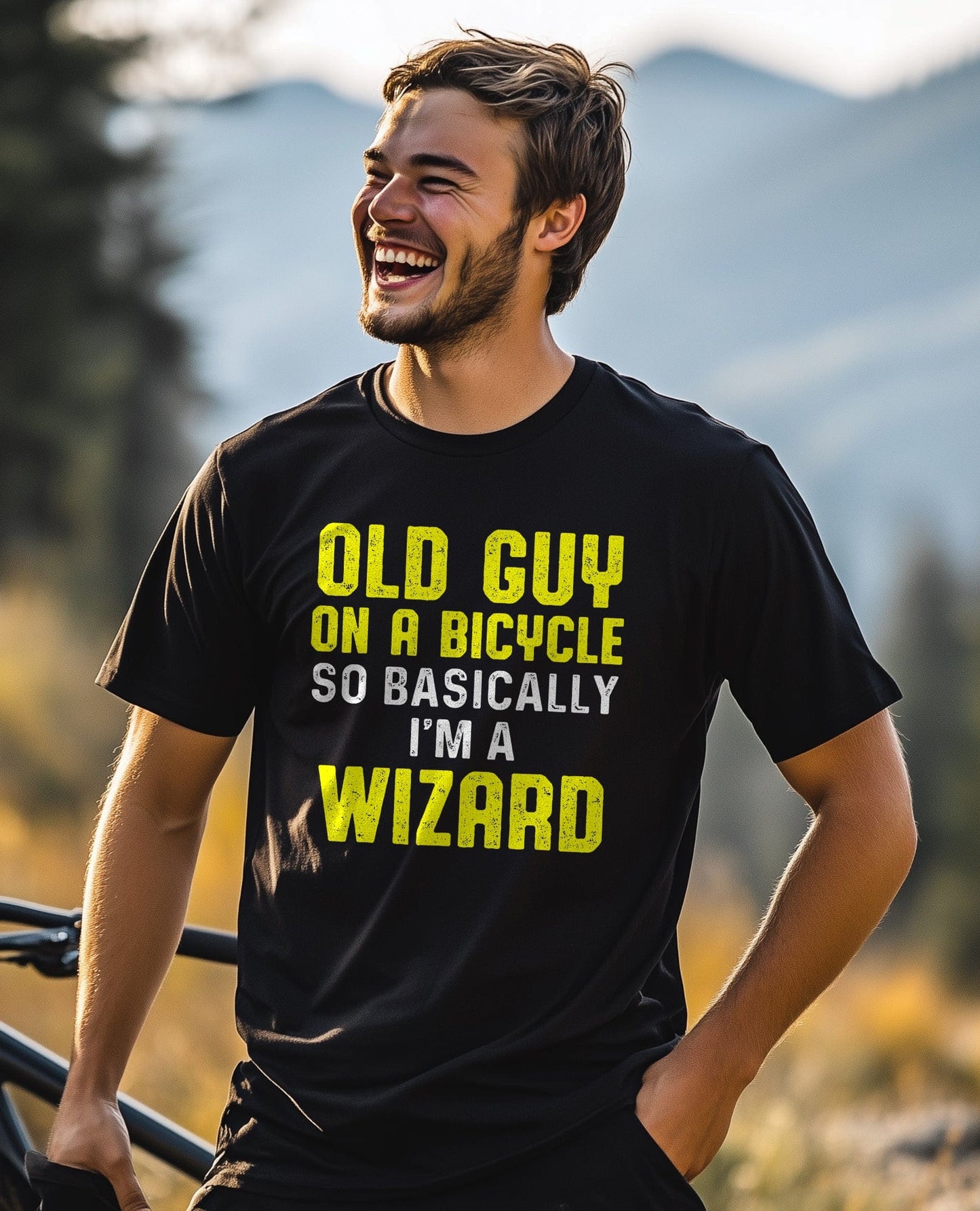 Cycling Wizardry T-shirt Funny Old
