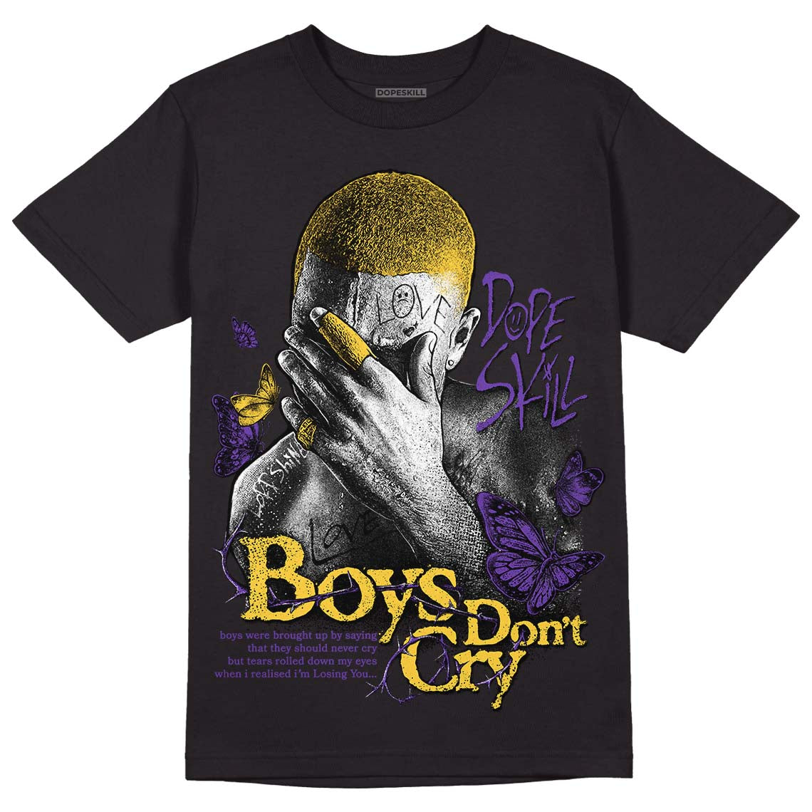 Field Purple 12s DopeSkill T-Shirt Boys Don't Cry Graphic