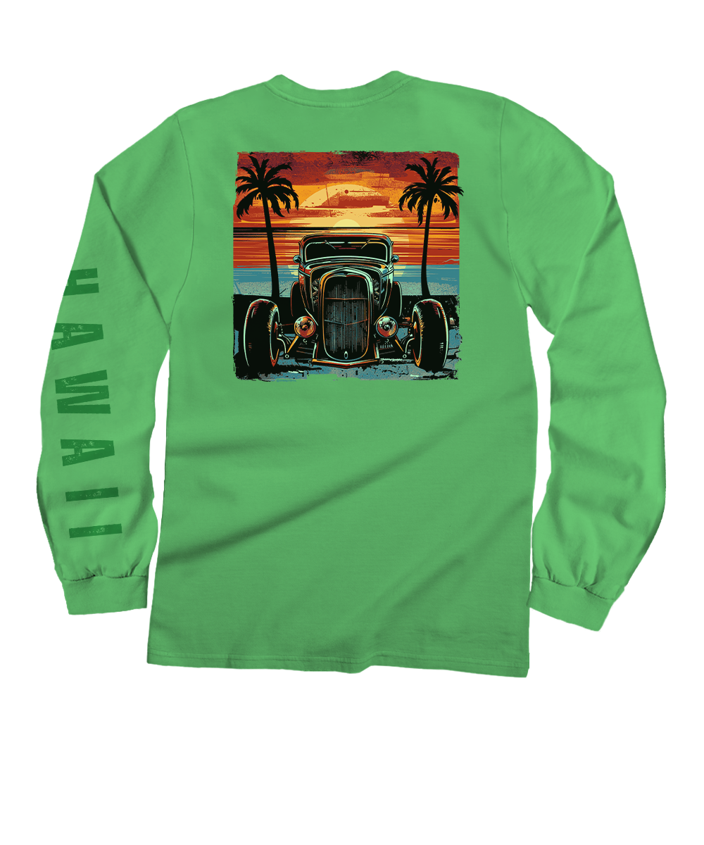 Island Hot Rod - Green Apple Dyed Long Sleeve Crewneck T-Shirt