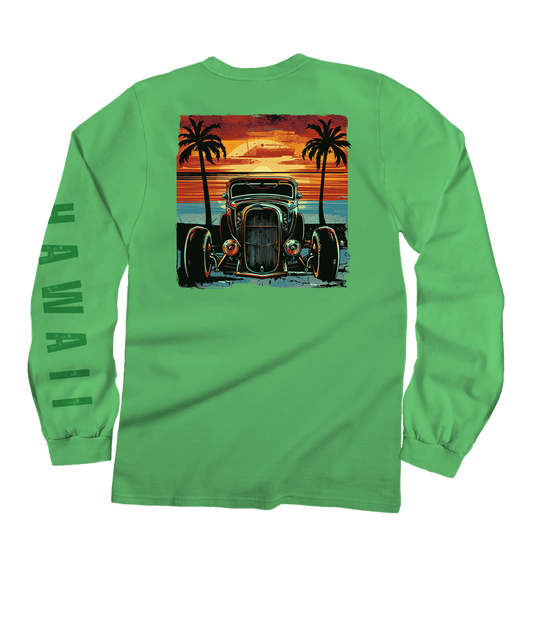 Island Hot Rod - Green Apple Dyed Long Sleeve Crewneck T-Shirt