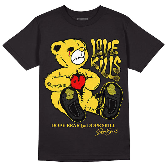 Black Tour Yellow AJ 4 Thunder DopeSkill T-Shirt Love Kills Graphic