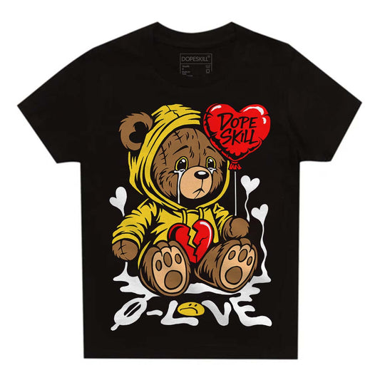 Black Tour Yellow AJ 4 Thunder DopeSkill Toddler Kids T-shirt Broken Bear Graphic