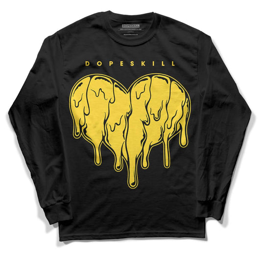 Black Tour Yellow AJ 4 Thunder DopeSkill Long Sleeve T-Shirt Slime Drip Heart Graphic
