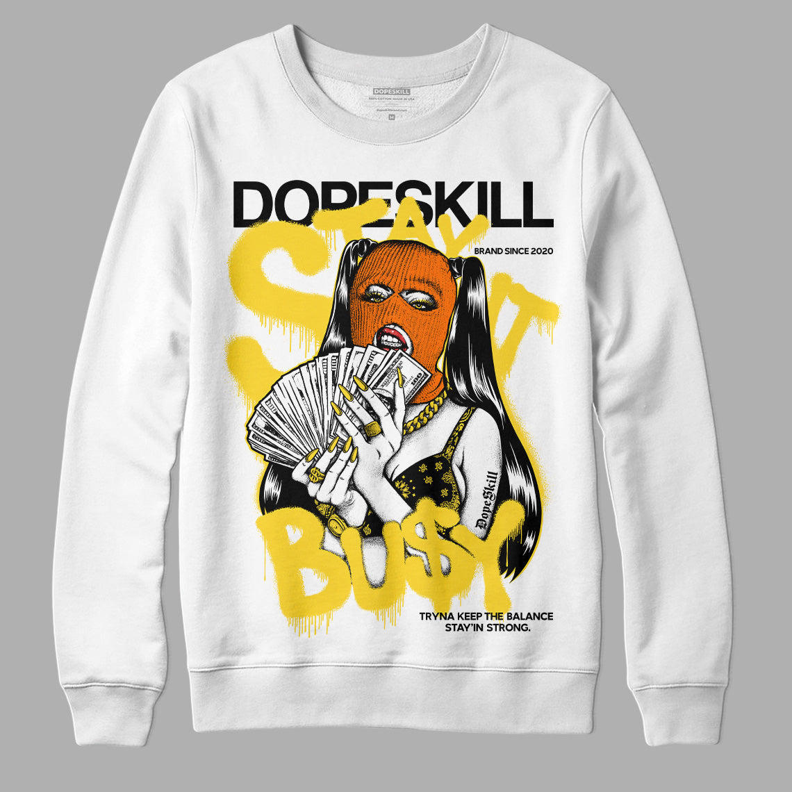 Black Tour Yellow AJ 4 Thunder DopeSkill Sweatshirt Stay It Busy Graphic