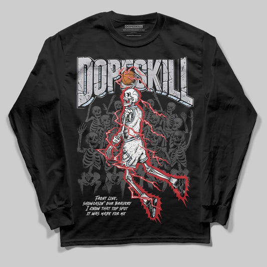 Black Metallic Reimagined 5s DopeSkill Long Sleeve T-Shirt Thunder Dunk Graphic