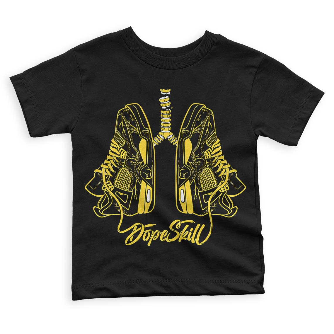 Black Tour Yellow AJ 4 Thunder DopeSkill Toddler Kids T-shirt Breathe Graphic
