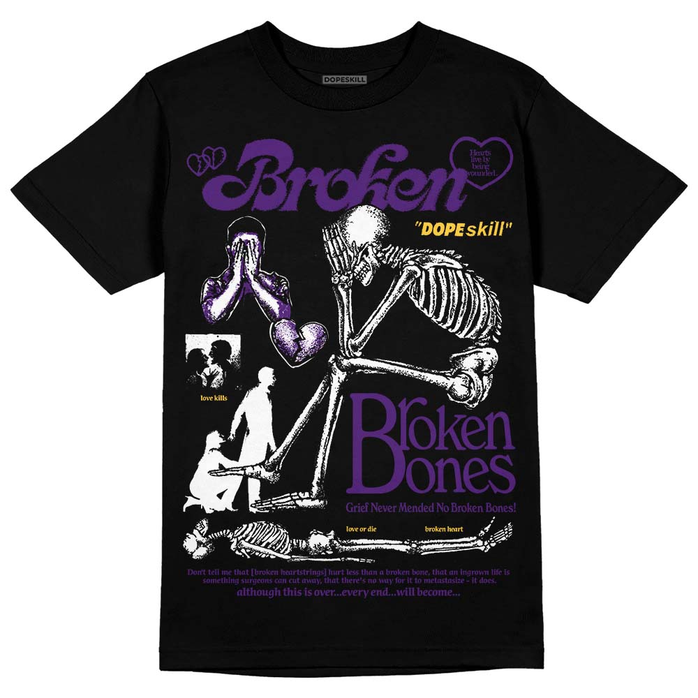 Field Purple 12s DopeSkill T-Shirt Broken Bones Graphic