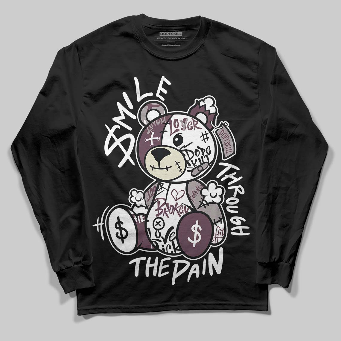 A Ma Maniere x "Violet Ore" 5s DopeSkill Long Sleeve T-Shirt Smile Through The Pain Graphic