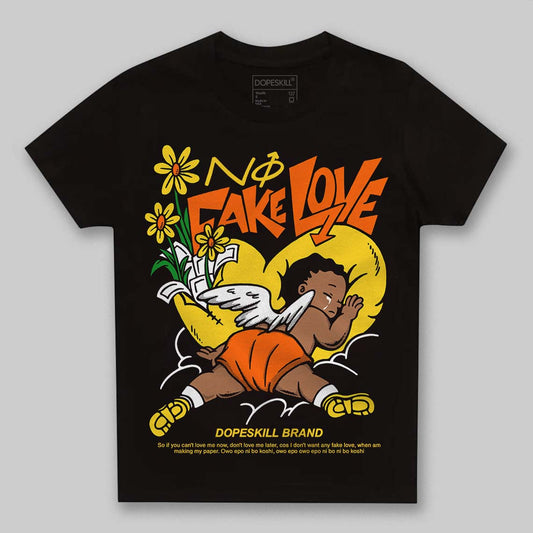 Black Tour Yellow AJ 4 Thunder DopeSkill Toddler Kids T-shirt No Fake Love Graphic