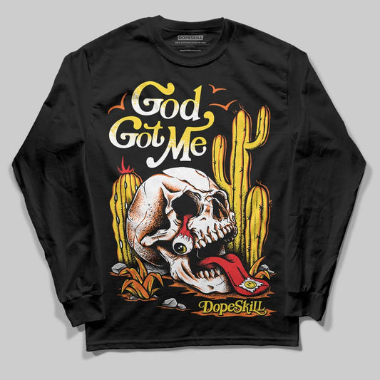Black Tour Yellow AJ 4 Thunder DopeSkill Long Sleeve T-Shirt God Got Me Graphic