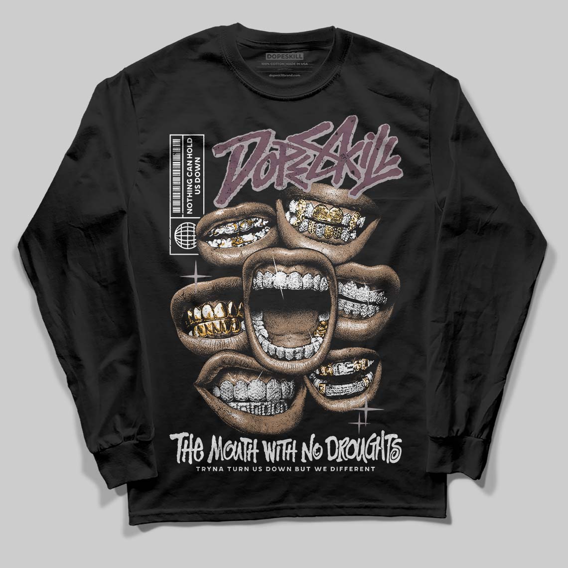 A Ma Maniere x "Violet Ore" 5s DopeSkill Long Sleeve T-Shirt The Mouth With No Droughts Graphic
