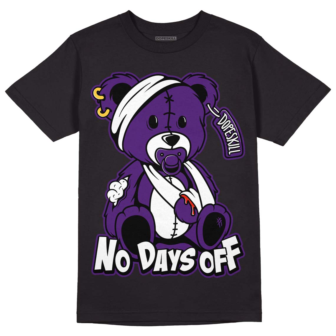 Field Purple 12s DopeSkill T-Shirt Hurt Bear Graphic
