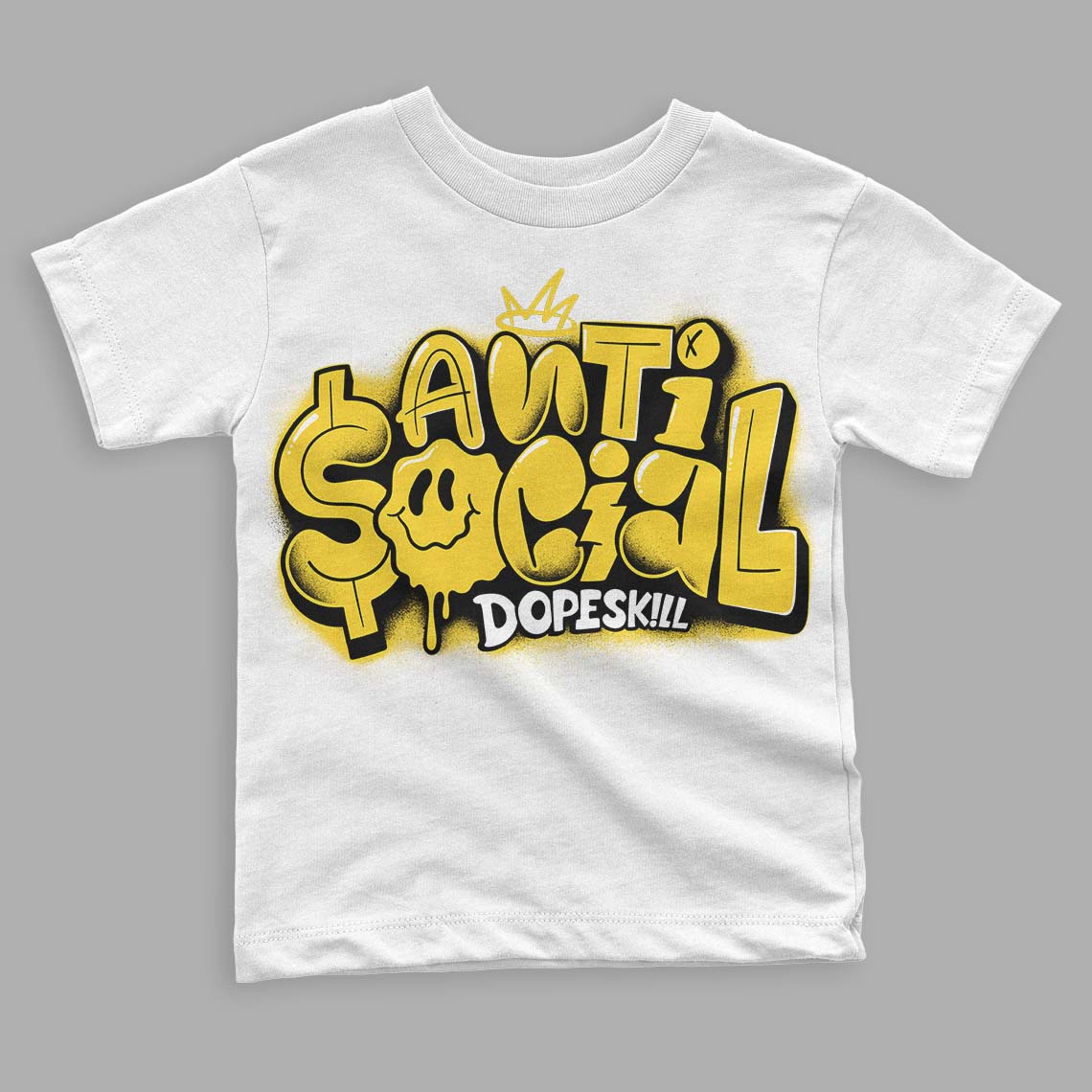 Black Tour Yellow AJ 4 Thunder DopeSkill Toddler Kids T-shirt Anti Social Graphic