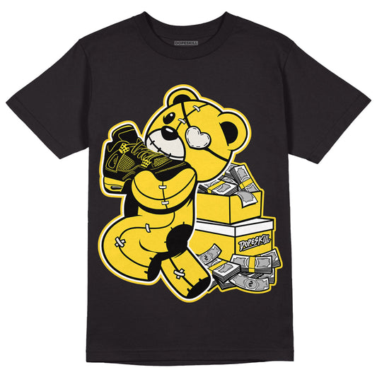 Black Tour Yellow AJ 4 Thunder DopeSkill T-Shirt Bear Steals Sneaker Graphic