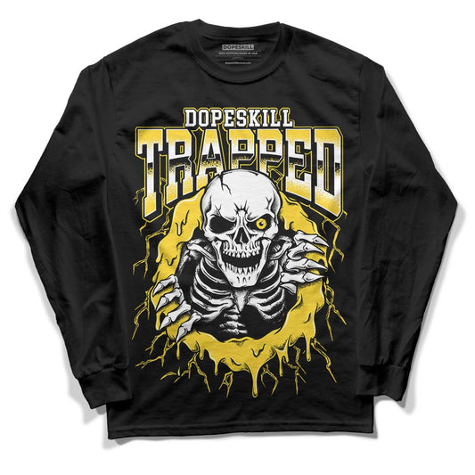 Black Tour Yellow AJ 4 Thunder DopeSkill Long Sleeve T-Shirt Trapped Halloween Graphic