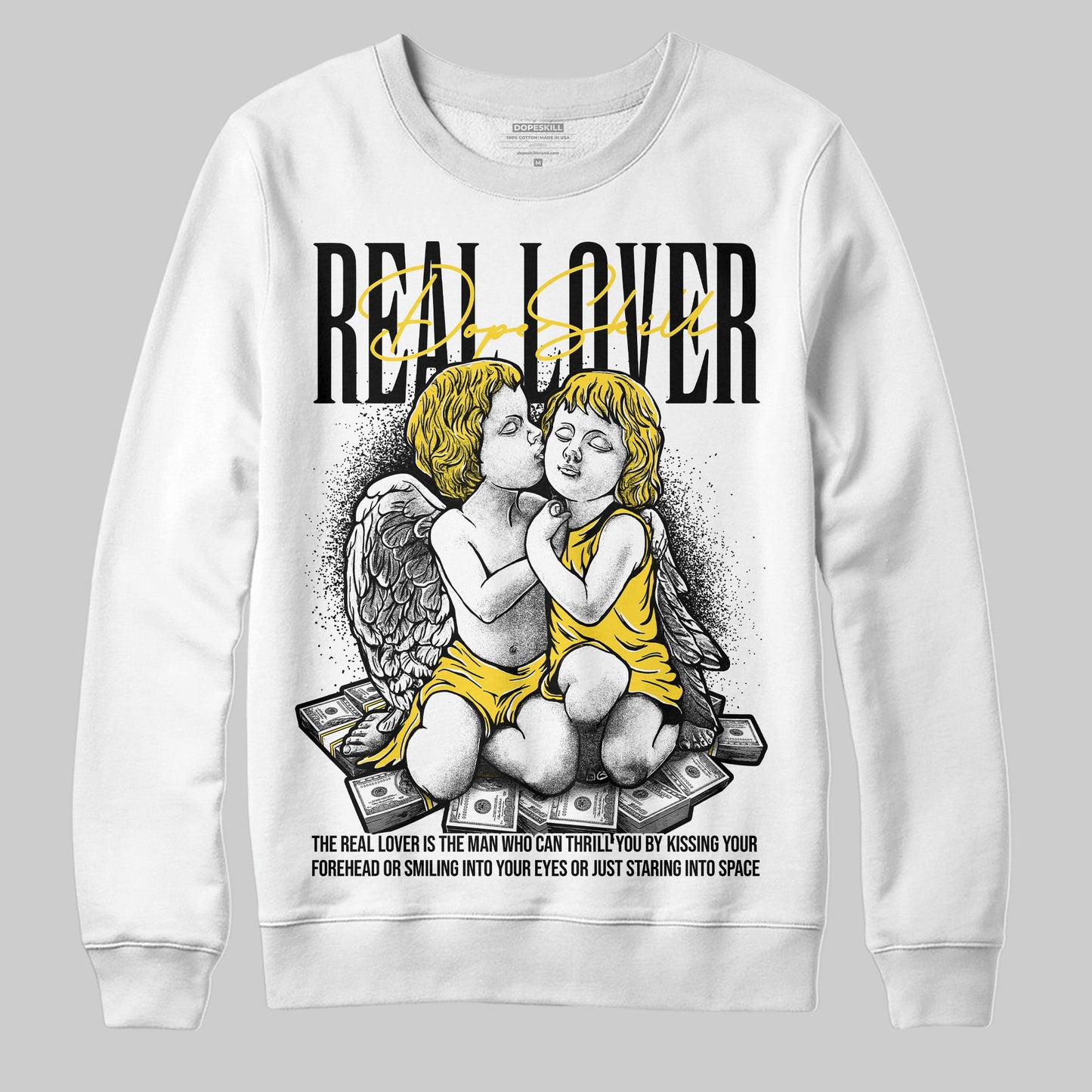 Black Tour Yellow AJ 4 Thunder DopeSkill Sweatshirt Real Lover Graphic