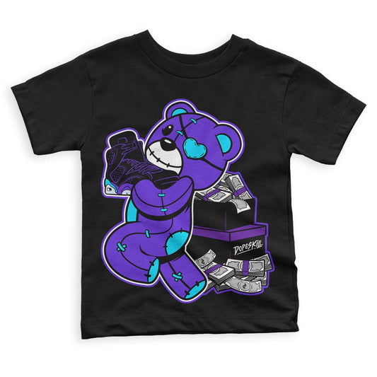 Aqua 6s DopeSkill Toddler Kids T-shirt Bear Steals Sneaker Graphic