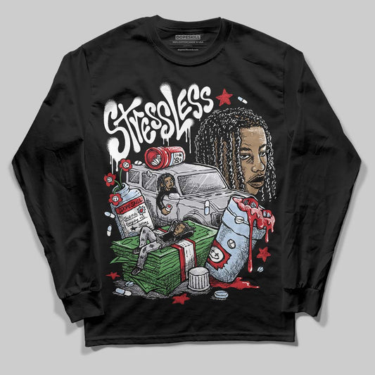 Black Metallic Reimagined 5s DopeSkill Long Sleeve T-Shirt Stressless Graphic