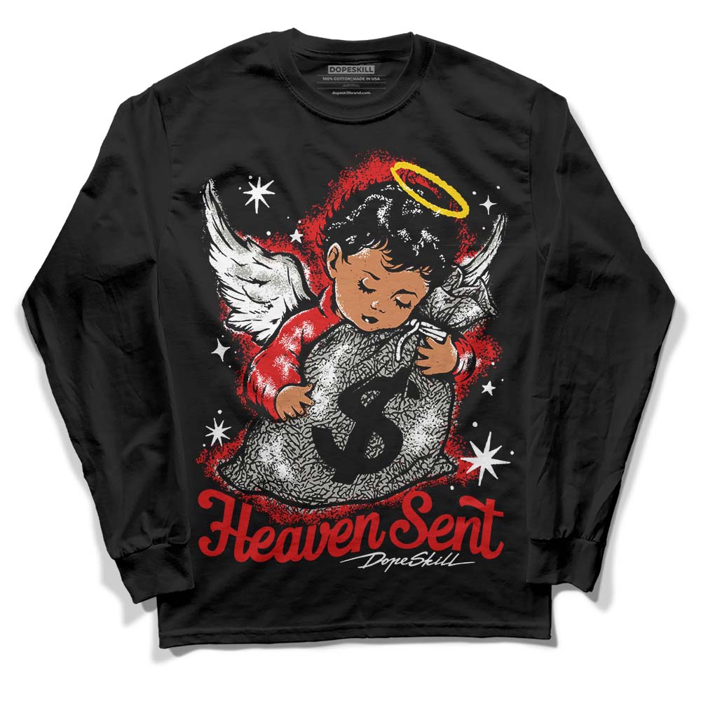 Fire Red 3s DopeSkill Long Sleeve T-Shirt Heaven Sent Graphic