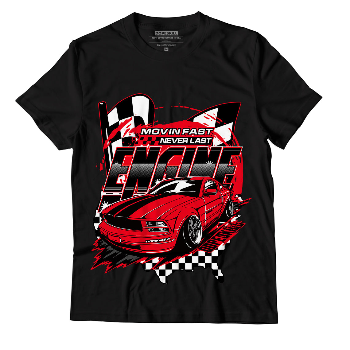 AJ 4 Red Thunder DopeSkill T-Shirt ENGINE Tshirt Graphic