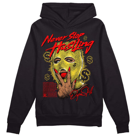 Black Tour Yellow AJ 4 Thunder DopeSkill Hoodie Sweatshirt Never Stop Hustling Graphic