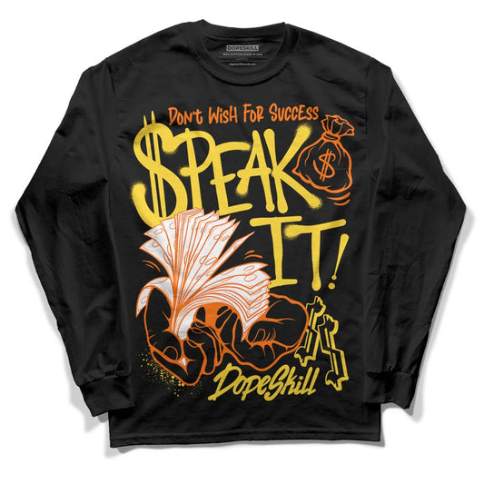 Black Tour Yellow AJ 4 Thunder DopeSkill Long Sleeve T-Shirt Speak It Graphic