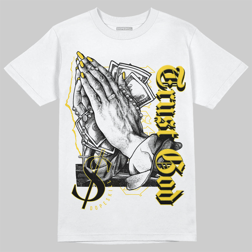 Black Tour Yellow AJ 4 Thunder DopeSkill T-Shirt Trust God Graphic