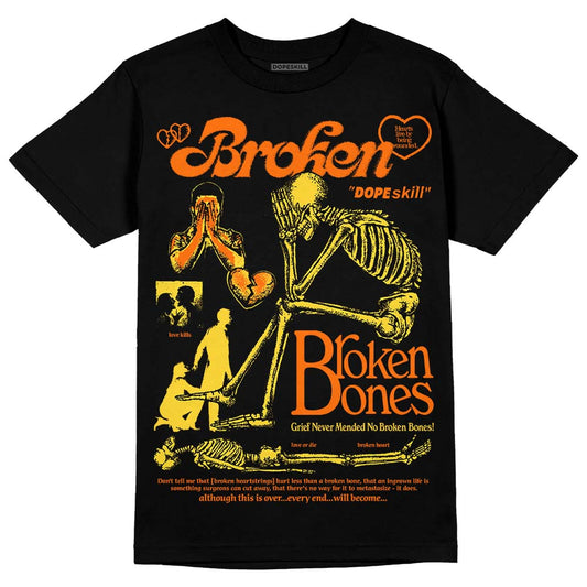 Black Tour Yellow AJ 4 Thunder DopeSkill Unisex T-Shirt Broken Bones Graphic