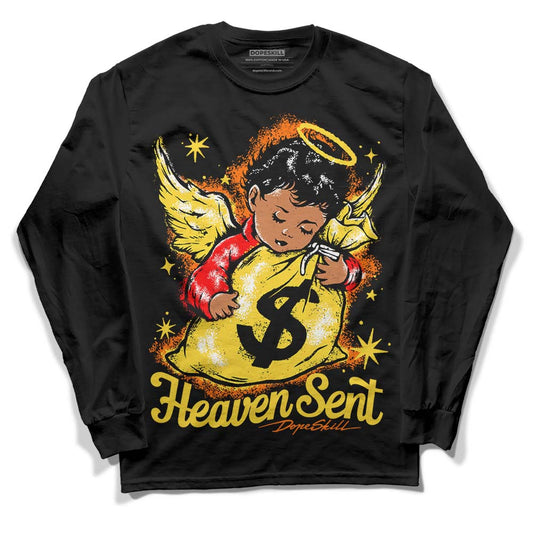 Black Tour Yellow AJ 4 Thunder DopeSkill Long Sleeve T-Shirt Heaven Sent Graphic