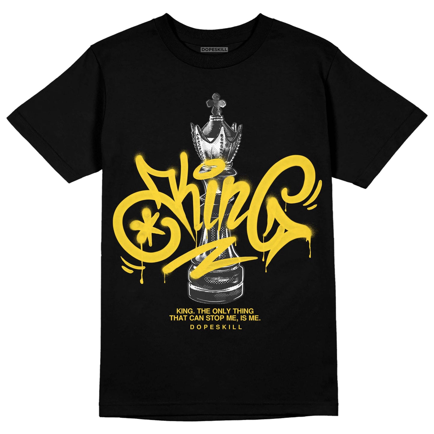 Black Tour Yellow AJ 4 Thunder DopeSkill T-Shirt King Chess Graphic