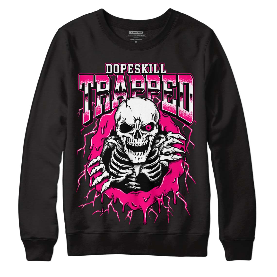 Fierce Pink 1s DopeSkill Sweatshirt Trapped Halloween Graphic