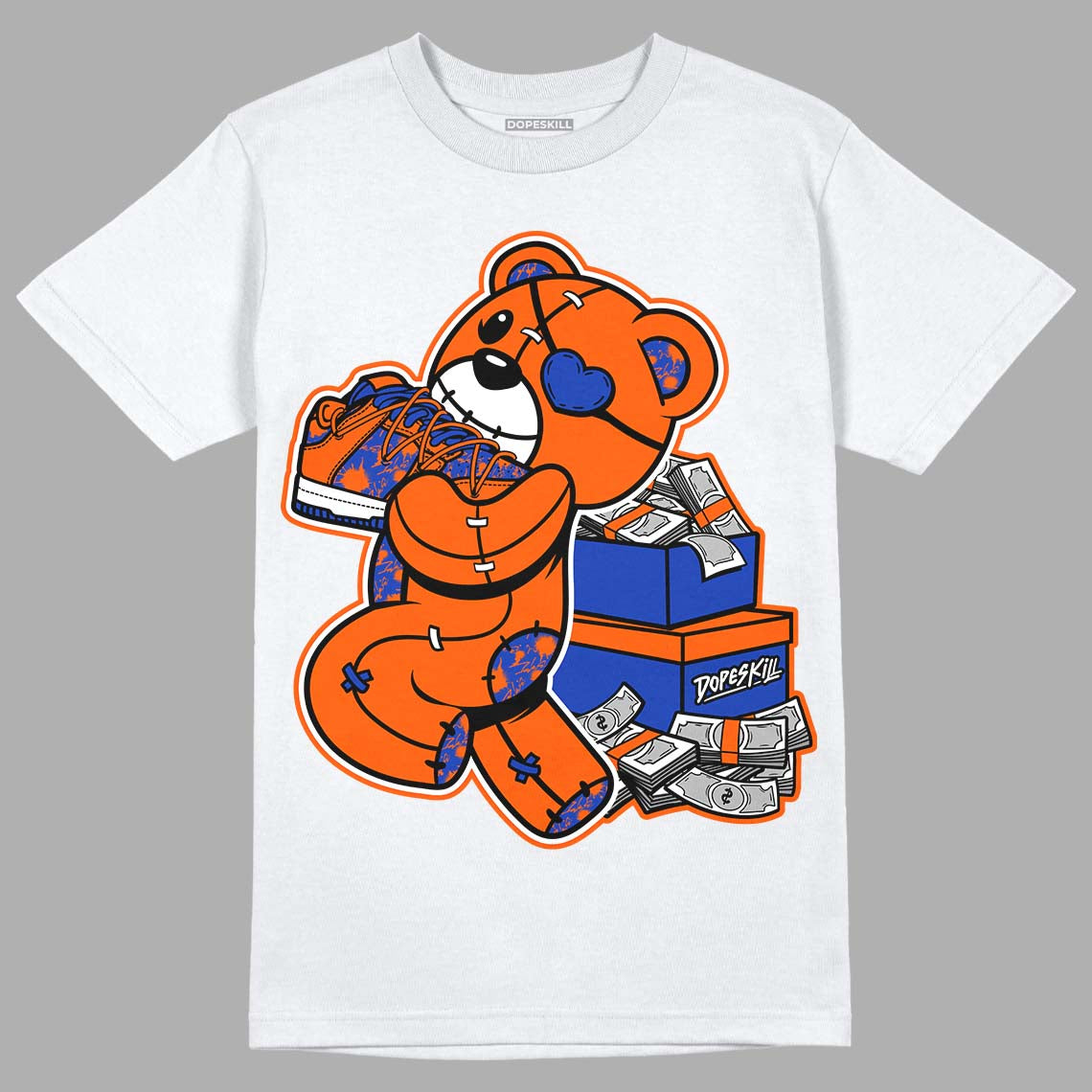 Dunk Low Futura Orange Blaze DopeSkill T-Shirt Bear Steals Sneaker Graphic