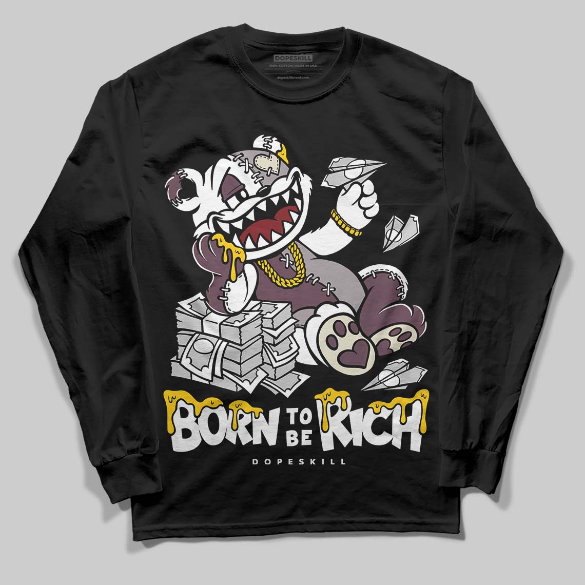 A Ma Maniere x "Violet Ore" 5s DopeSkill Long Sleeve T-Shirt Born To Be Rich Graphic