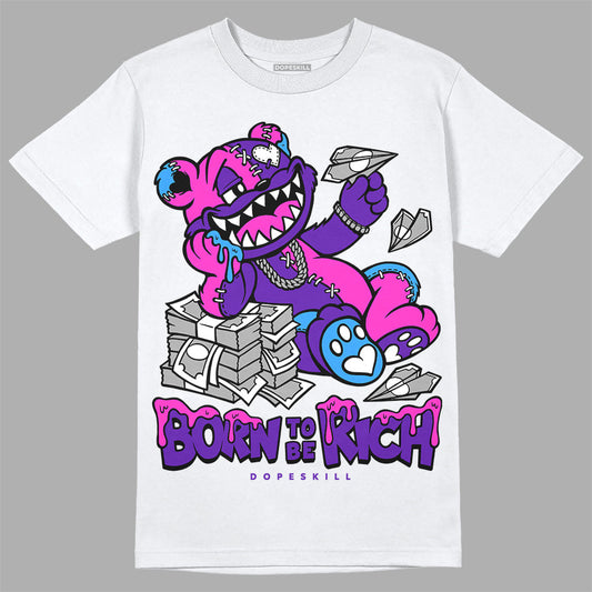 Dunk Purple Championship Court White DopeSkill T-Shirt Born To Be Rich Graphic