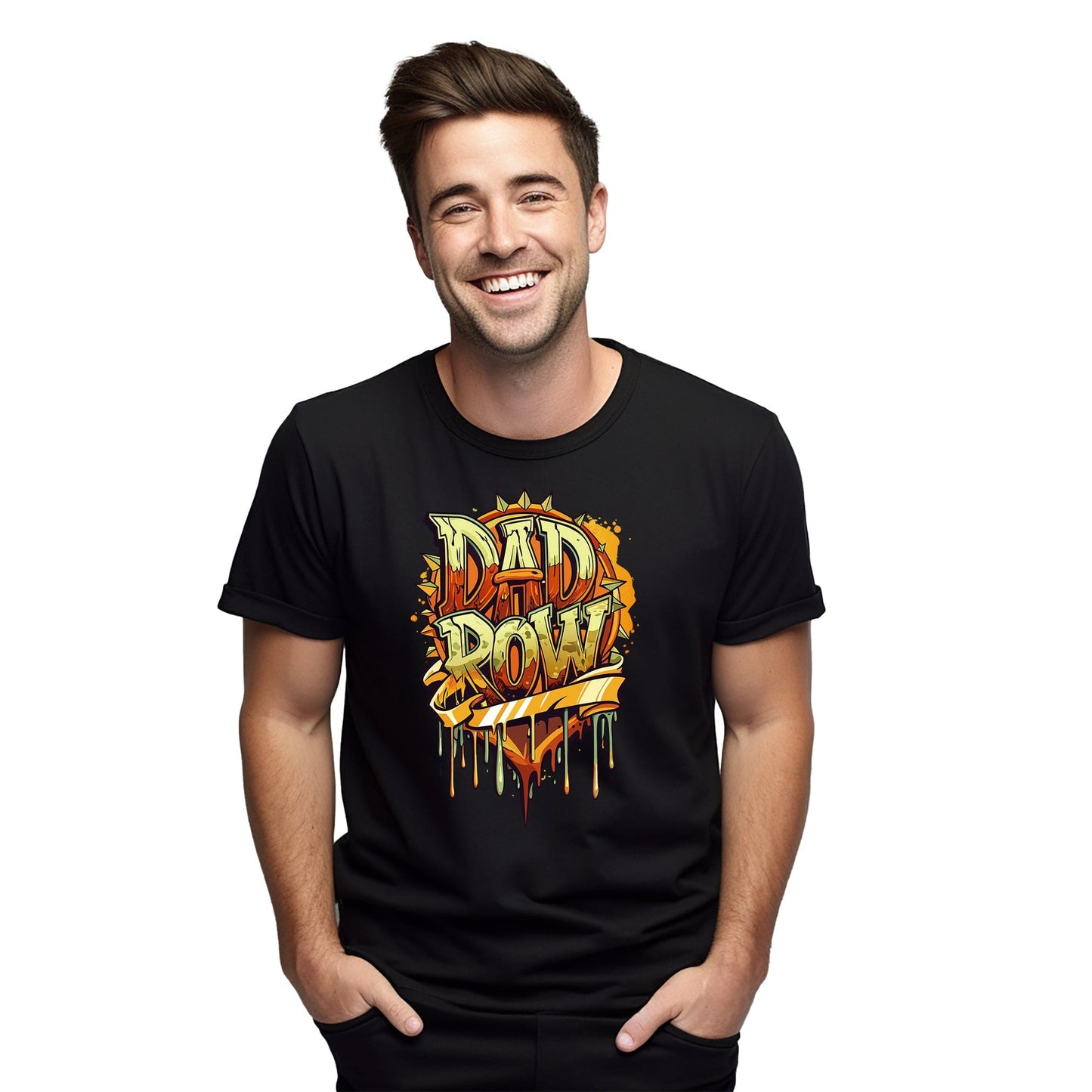 Dad Row Heart Graffiti Tee Funny