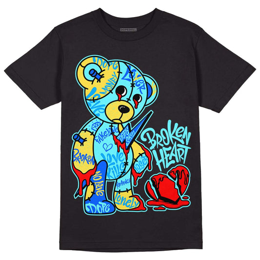 Aqua 5s DopeSkill T-Shirt Broken Heart Graphic