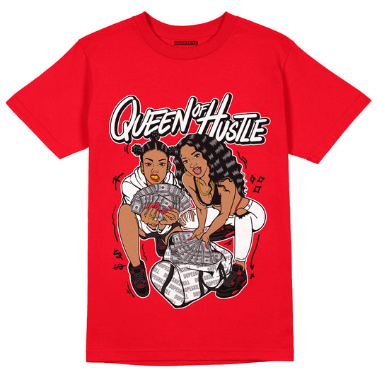AJ 4 Red Thunder DopeSkill Red T-shirt Queen Of Hustle Graphic